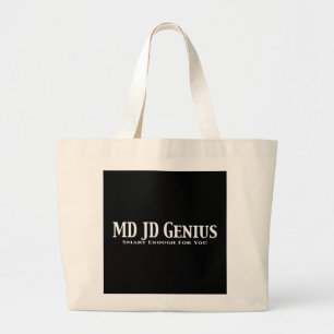 MD JD Genius Gifts Large Tote Bag