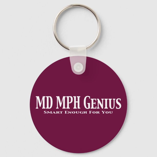 MD MPH Genius Gifts Key Ring (Front)