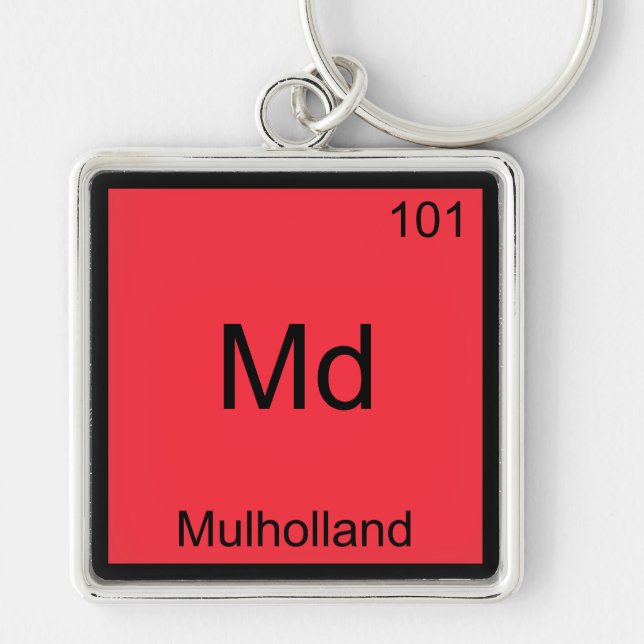 Md - Mulholland Funny Chemistry Element Symbol Tee Key Ring (Front)