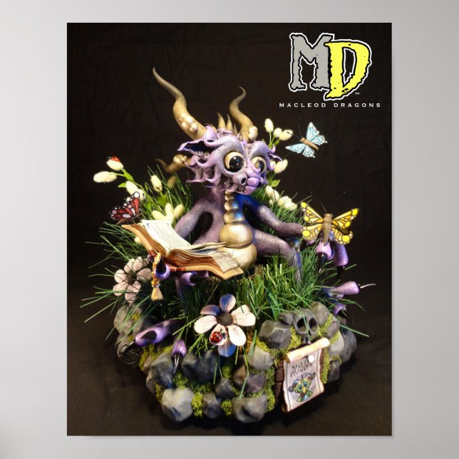 MD Purple Butterfly Dragon 11"x14" Mini Poster (Front)