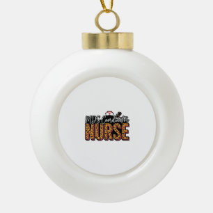 MDS Coordinator Nurse Vintage Leopard Shirt Design Ceramic Ball Christmas Ornament