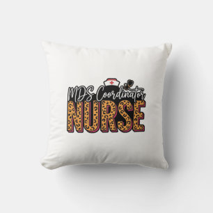 MDS Coordinator Nurse Vintage Leopard Shirt Design Cushion