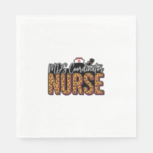 MDS Coordinator Nurse Vintage Leopard Shirt Design Napkin