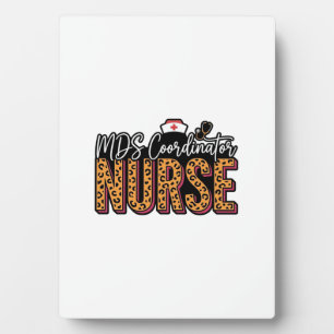 MDS Coordinator Nurse Vintage Leopard Shirt Design Plaque