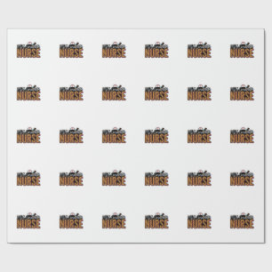 MDS Coordinator Nurse Vintage Leopard Shirt Design Wrapping Paper