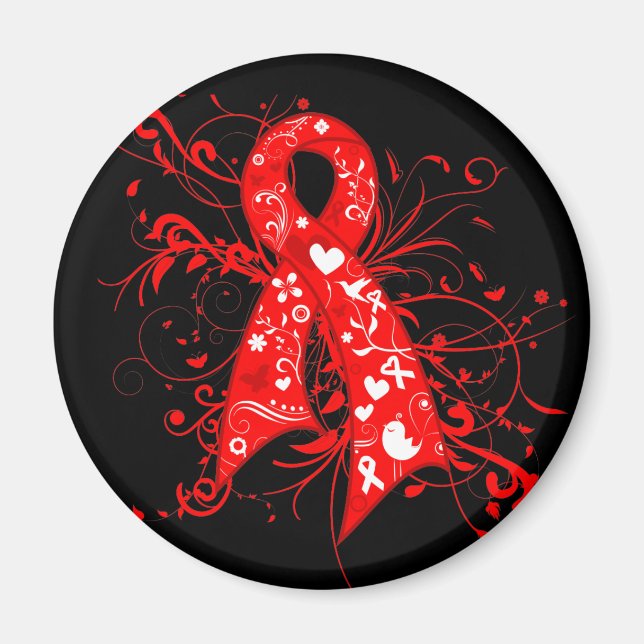 MDS Floral Swirls Ribbon Magnet (Front)