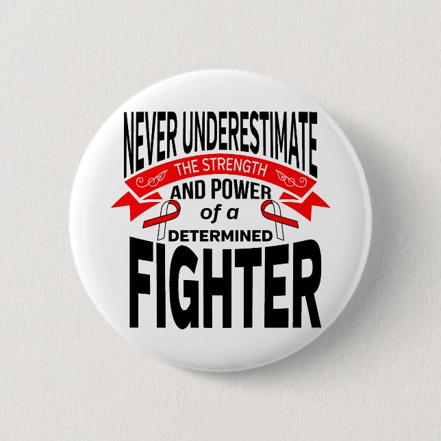 MDS (Myelodysplastic Syndromes) Determined Fighter 6 Cm Round Badge (Front)