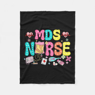 Mds Nurse Heart Valentines Day Medical Nursing Fleece Blanket