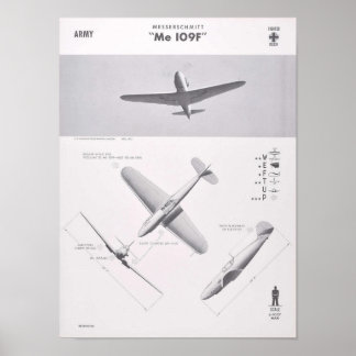 ME 109F recognition poster, 1942 Poster