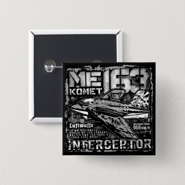 Me 163 Komet 15 Cm Square Badge (Front & Back)