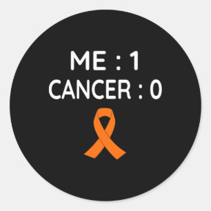 Me 1 Cancer 0 Leukaemia Awareness Classic Round Sticker