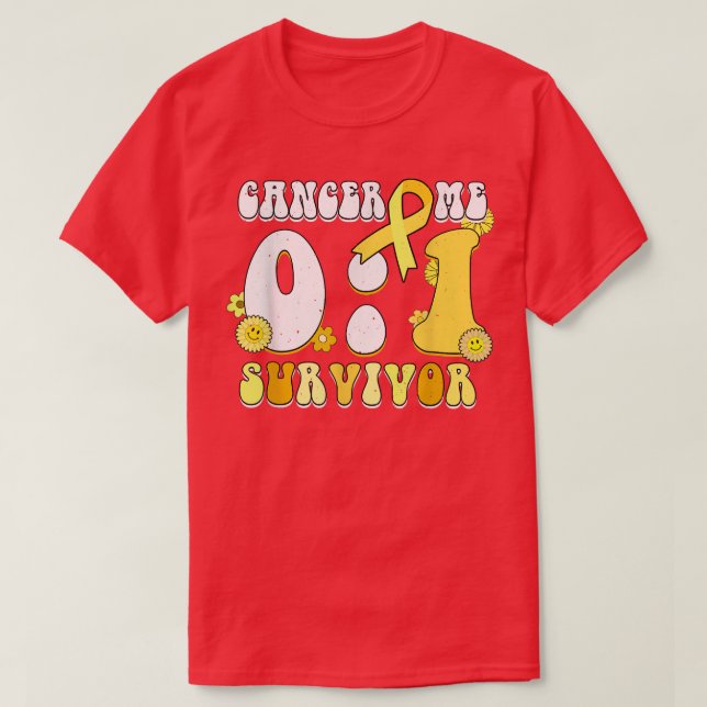 Me 1 Cancer 0 Retro Childhood Cancer Survivor  T-Shirt (Design Front)