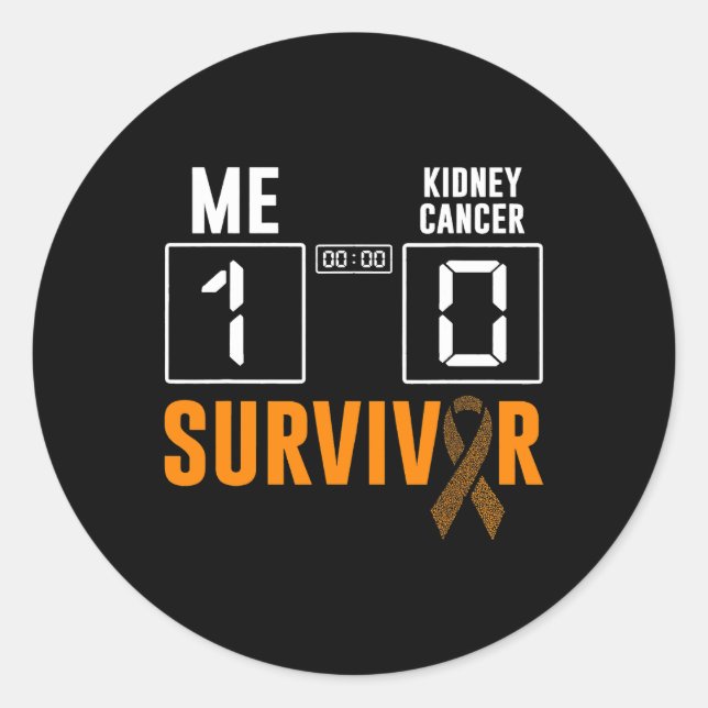 Me 1 Kidney Cancer 0 Kidney Cancer Survivor Classic Round Sticker (Front)