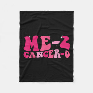 Me 2 Cancer 0 I Beat Cancer Twice Groovy Retro Sur Fleece Blanket