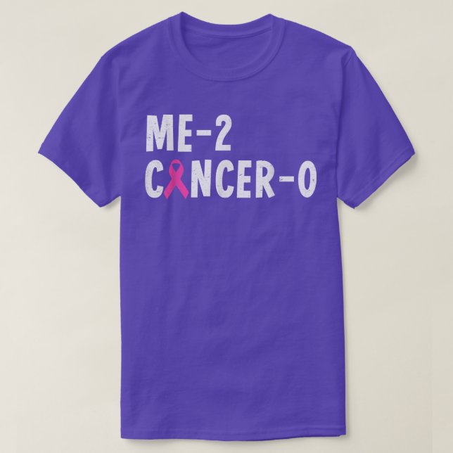 Me 2 Cancer 0 Pink Ribbon Breast Cancer Awareness  T-Shirt (Design Front)