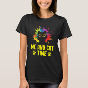 Me and Cat Time Cat Lover Hobby Kitten Pastime Cat T-Shirt