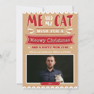 Me and My Cat Christmas 5x7 Card