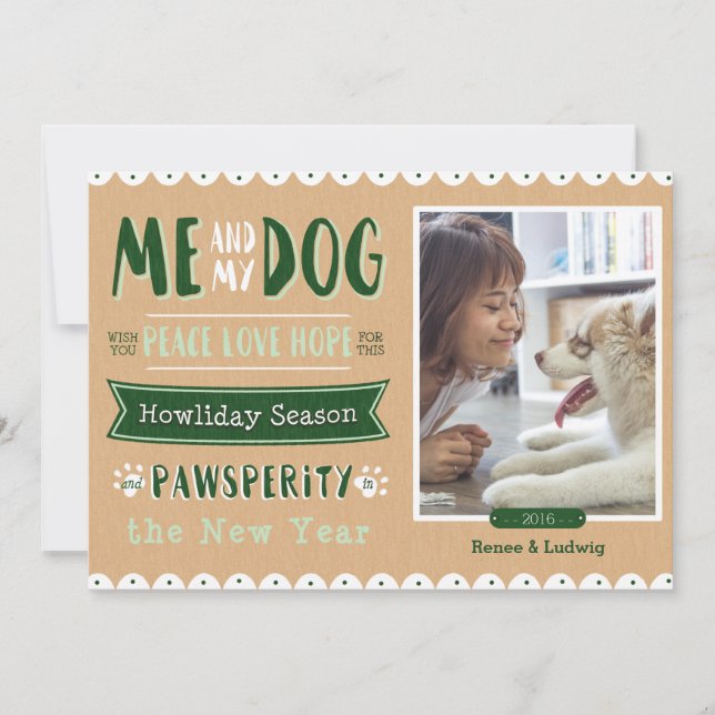 Me and My Dog 5x7 Christmas Card (Front)