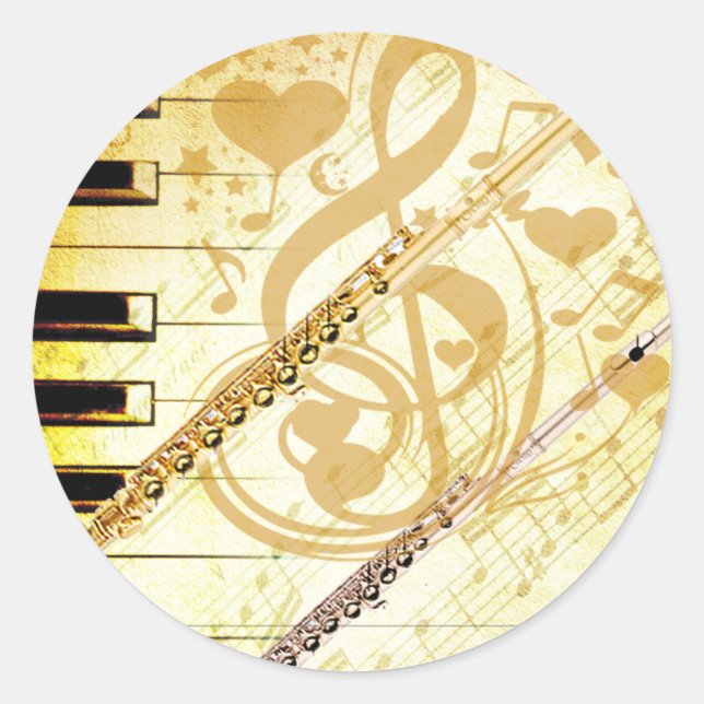 Me and my Flutes_ Classic Round Sticker (Front)