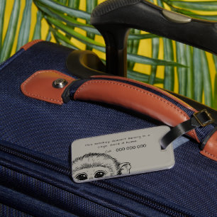 Me and my monkey funny luggage tag