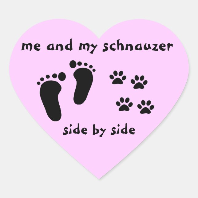 Me and My Schnauzer Heart Sticker (Front)