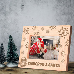 Me and Santa Claus Snowflake Custom Name Etched Frames