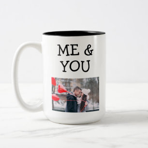 Me and You Cute Couple Photo Two-Tone Coffee Mug
