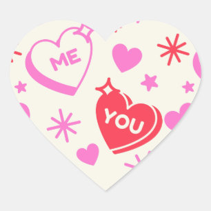 Me and You Romantic Hearts Sticker