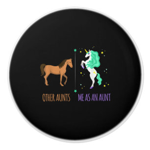 Me As Aunt Or Aunts Horse Unicorn Gift Ceramic Knob