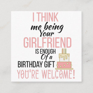 me being girlfriend enclosure card