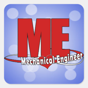 ME BIG RED LOGO MECHANICAL ENGINEER SQUARE STICKER