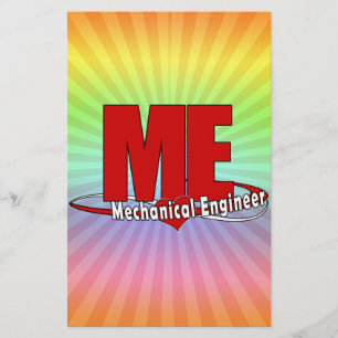 ME BIG RED LOGO MECHANICAL ENGINEER STATIONERY