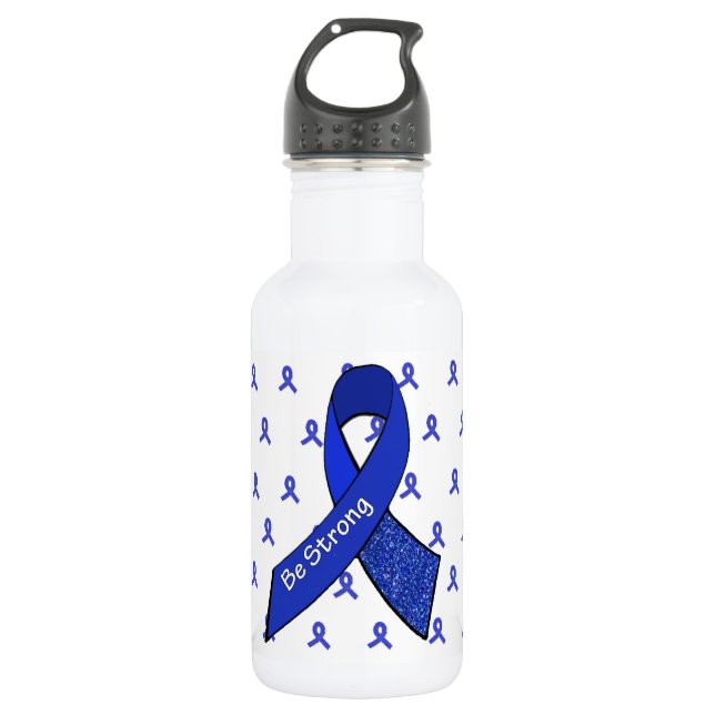 ME/CFS  Blue Awareness Ribbon for Chronic Fatigue 532 Ml Water Bottle (Front)