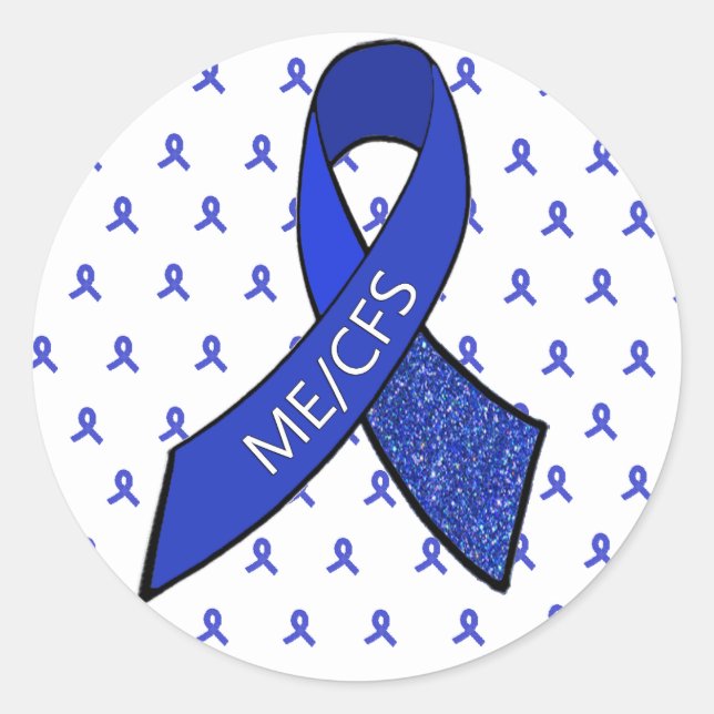 ME/CFS Blue Ribbon Awareness Stickers (Front)