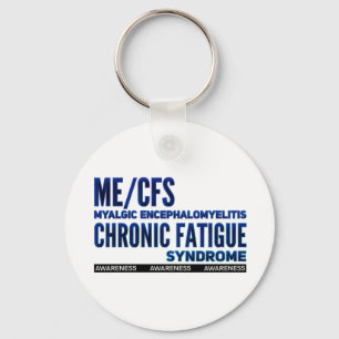 ME/CFS Chronic Fatigue Awareness Blues Key Ring