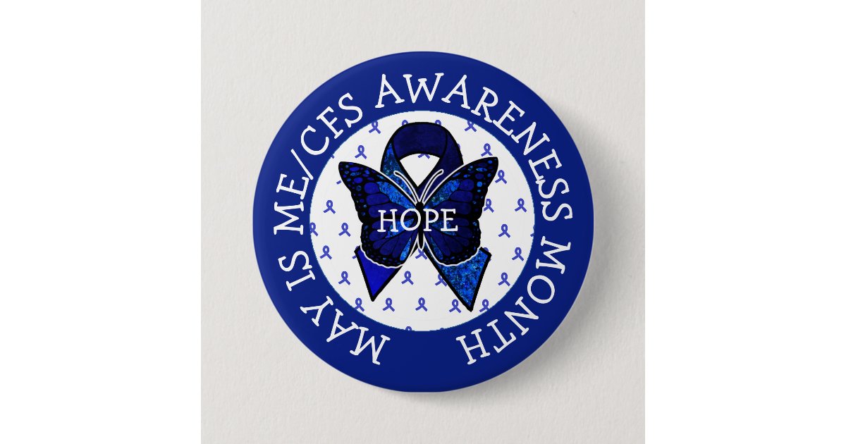 ME/CFS Syndrome Awareness Ribbon Button | Zazzle