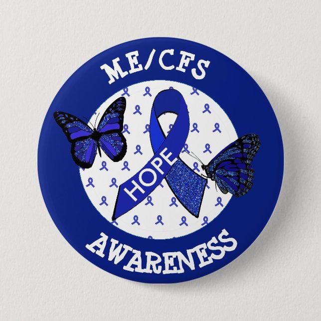 ME/CFS Syndrome Awareness Ribbon Button (Front)