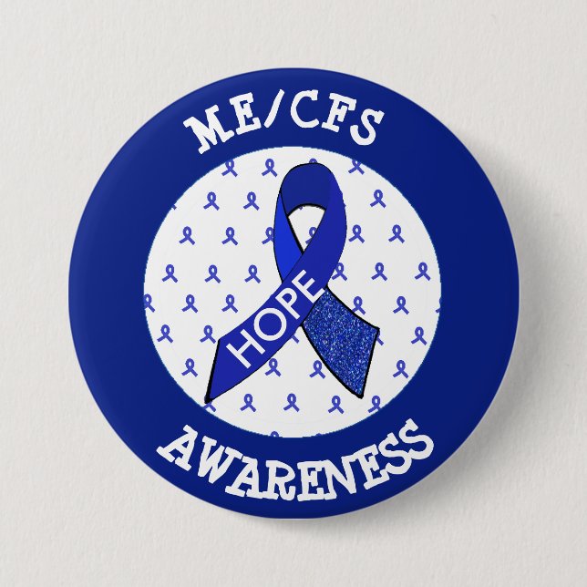 ME/CFS Syndrome Awareness Ribbon Button (Front)