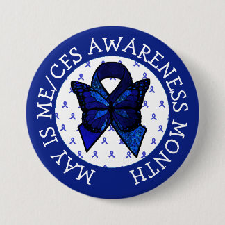 ME/CFS Syndrome Awareness Ribbon Button