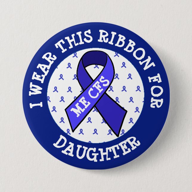 ME/CFS Syndrome Awareness Ribbon Button (Front)