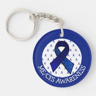 ME/CFS Syndrome Awareness Ribbon Classic Round St Key Ring