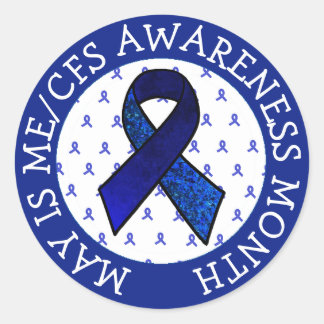 ME/CFS Syndrome Awareness Ribbon Classic Round Sticker