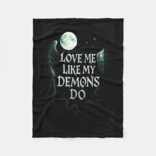 Me Do Like Demons Gothic Moon Fleece Blanket