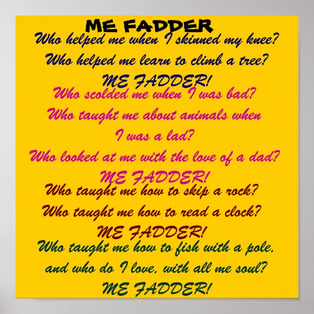 ME FADDER dad poster (Front)