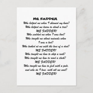ME FADDER POEM  POSTCARD