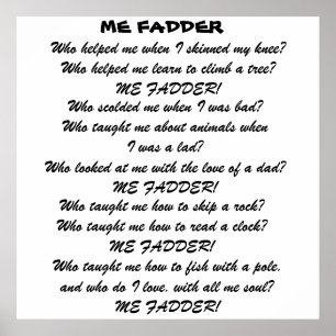 ME FADDER POEM Poster