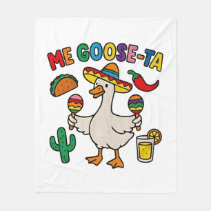 Me Goose-Ta Funny Mexican Spanish Goose Fleece Blanket
