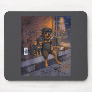Me Got Dog Rottweiler Smoking Beer Mouse Mat