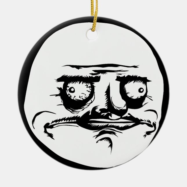Me Gusta Face Meme Ceramic Tree Decoration (Front)