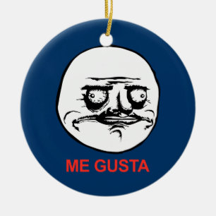 Me Gusta Face Meme Ceramic Tree Decoration